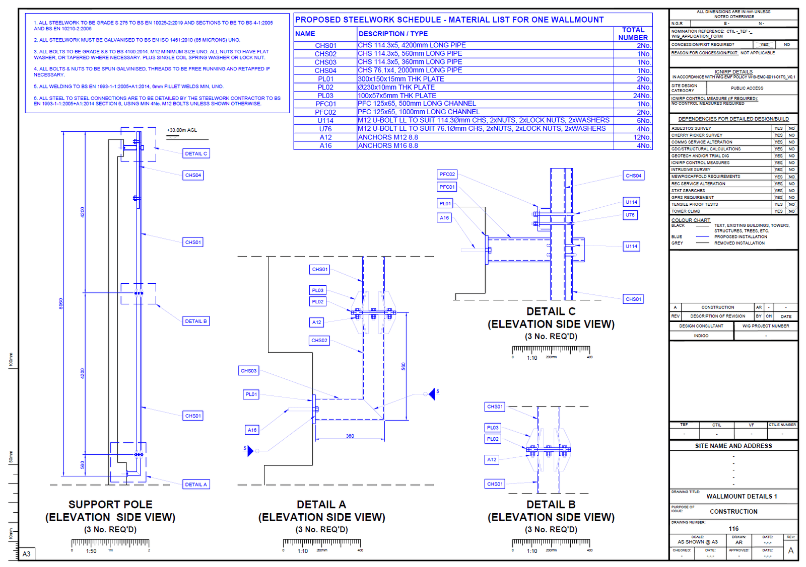 proposed steelwork schedule